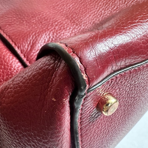 Coach Kleo Carryall Tote Bag - Cherry Red Pebble Leather - Picture 6 of 12